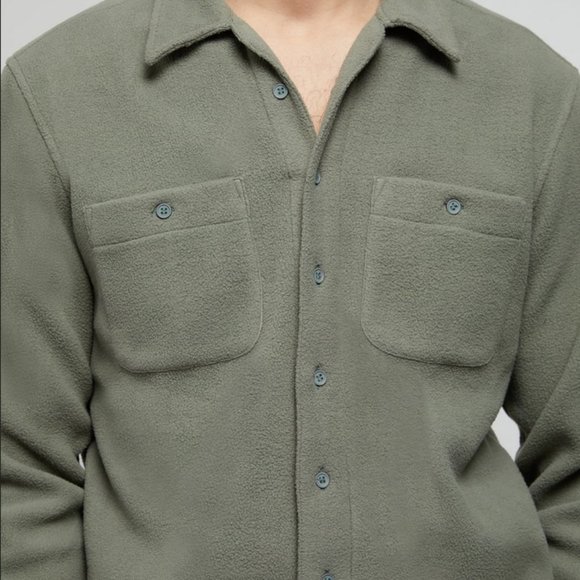 Onia Polar Fleece Overshirt in Sage Green Size M NWT - Picture 3 of 11